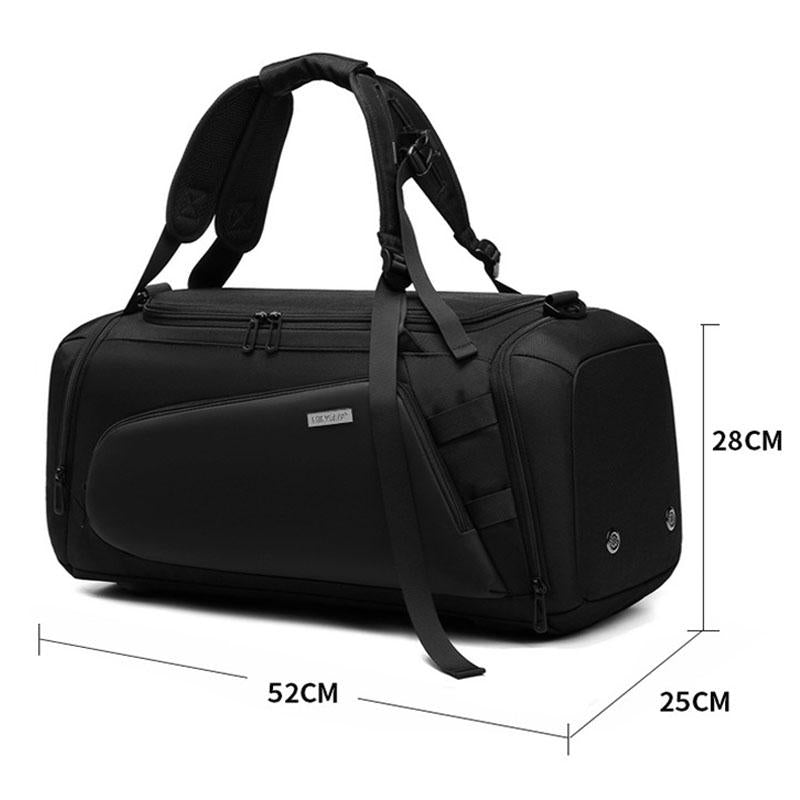 Separate Wet / Dry Large Gym Bag - Grey