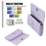 Horizontal Pu Crossbody Shoulder Bag - Dark Purple