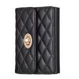 Horizontal Card Bag Mobile Phone Back Sticker With Metal Buckle - Black