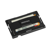 Multi Function Aluminum Card Holder For Men & Women Elastic Band Wallet - Green - Top-Down View