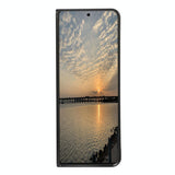For Samsung Galaxy z Fold4 5G Carbon Fiber Texture Leather Phone Case - Pu Material - Blue - 45-Degree Angle