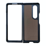 For Samsung Galaxy z Fold4 5G Carbon Fiber Texture Leather Phone Case - Pu Material - Blue - Rear View