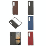For Samsung Galaxy z Fold4 5G Carbon Fiber Texture Leather Phone Case - Pu Material - Blue