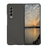 For Samsung Galaxy z Fold4 5G Carbon Fiber Texture Leather Phone Case - Pu Material - Blue