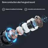 Bone Conduction Bluetooth Earphones with Stereo Vibration Speaker - Red - 45-Degree Angle
