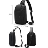 Men Chest Bag Business Shoulder Crossbody Bag - Grey