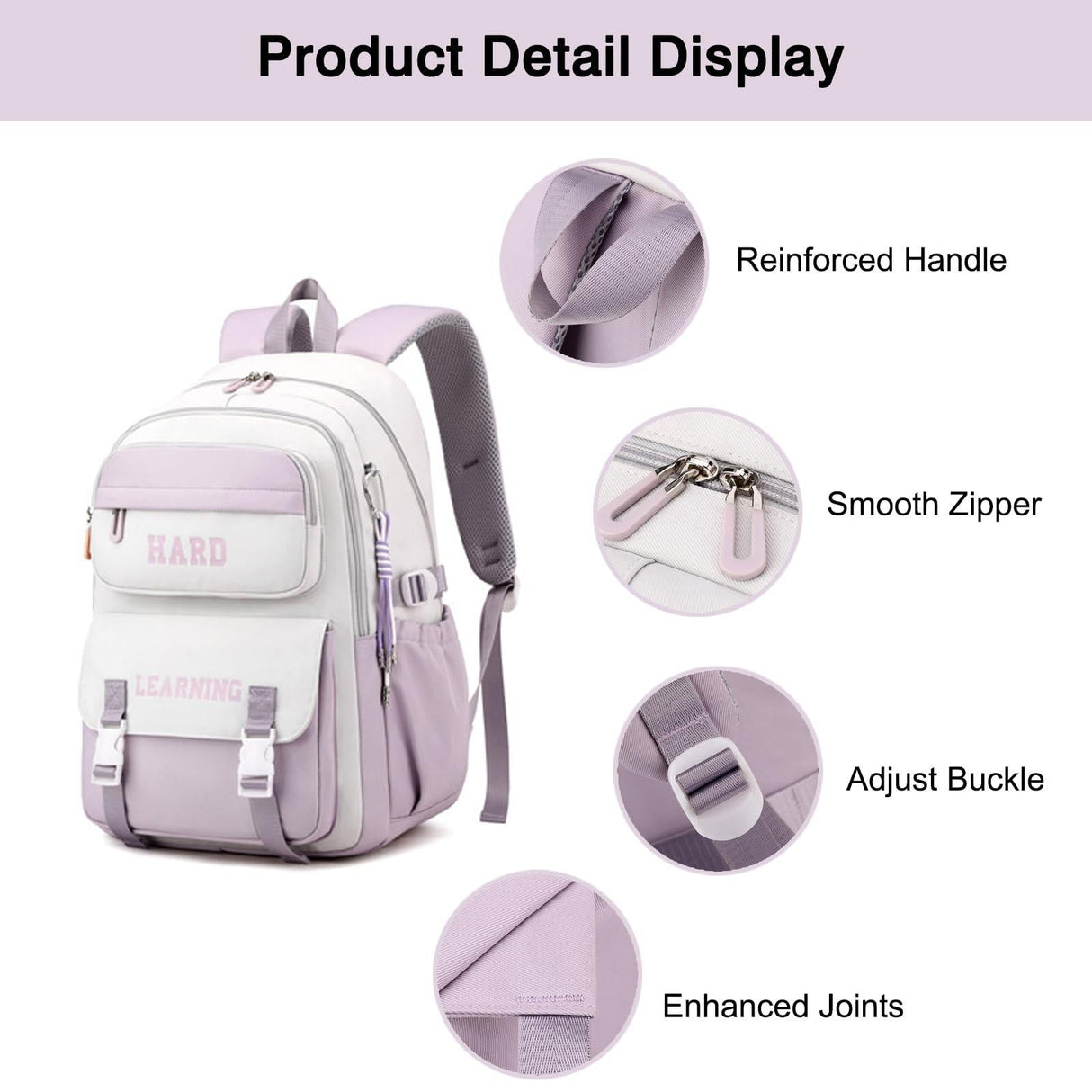Versatile 15.6 Backpack for School & Work - Casual Design - Black And White