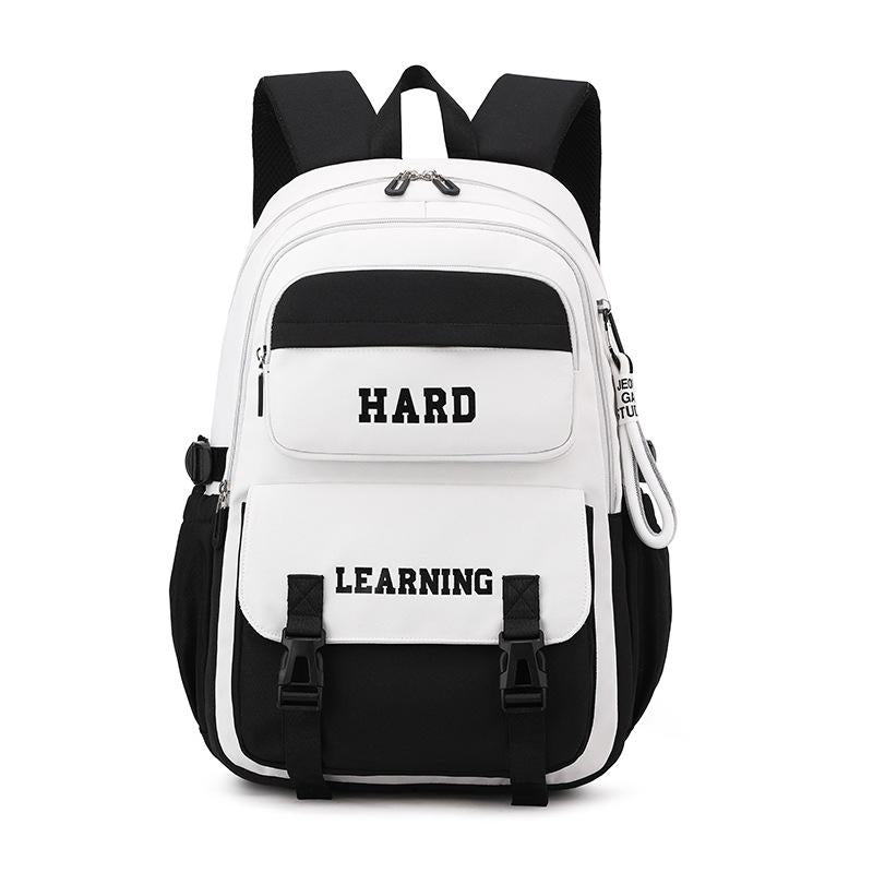 Versatile 15.6 Backpack for School & Work - Casual Design - Black And White