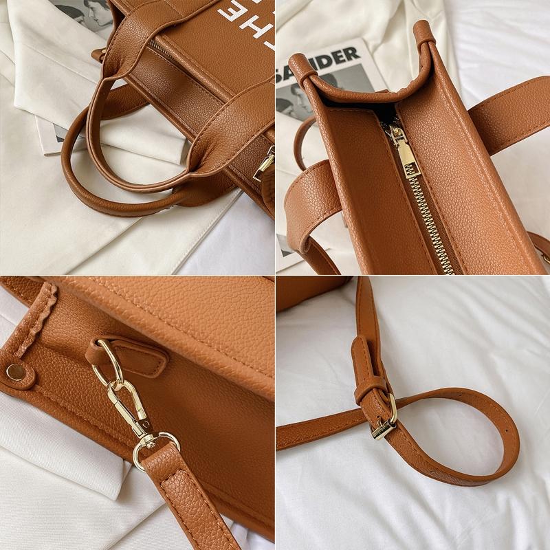 Stylish Pu Leather Crossbody Tote For Women - Small Brown