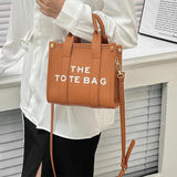 Stylish Pu Leather Crossbody Tote For Women - Small Brown - Low Angle