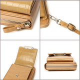 Versatile Women Crossbody Wallet For Phones - Apricot - Close-Up Angle
