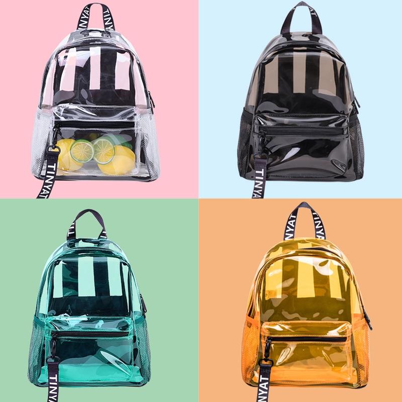 Women Waterproof Pvc Backpack - Orange