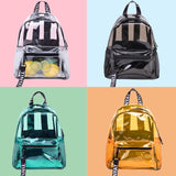 Women Waterproof Pvc Backpack - Orange