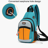 Outdoor Crossbody Bag Earphone Hole - Beige - Top-Down View