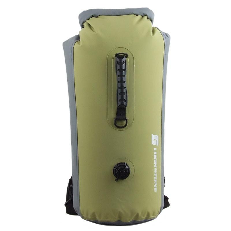 Waterproof Outdoor Rafting Backpack Inflatable Swimming Tote Bag For River Tracing And More - Bean Green