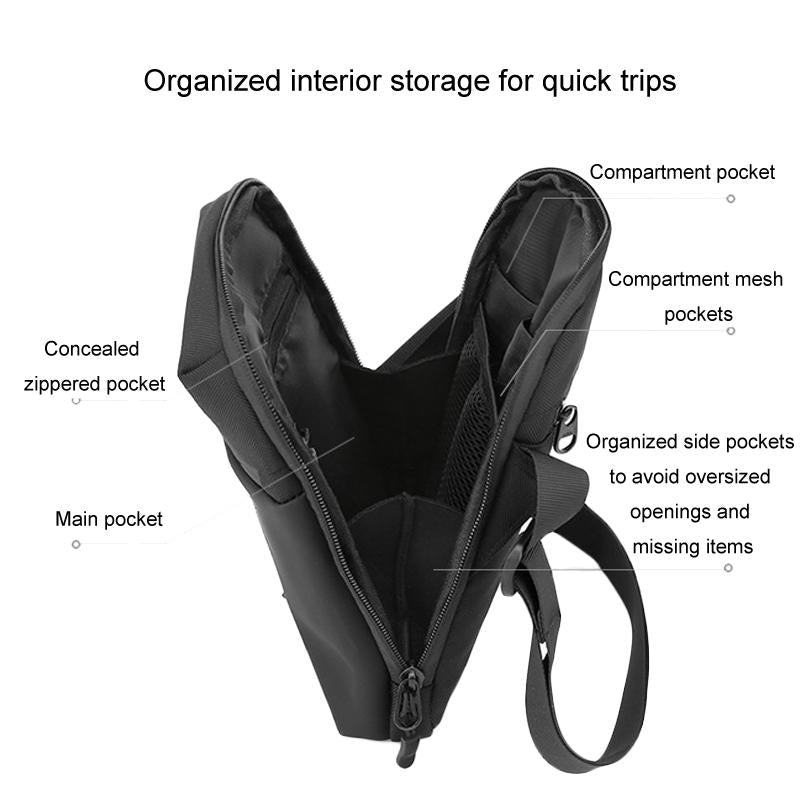 Simple Men Crossbody Bag Business Casual Shoulder Sling For Everyday Use - Dark Blue
