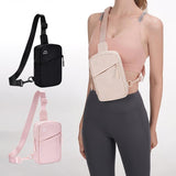 Lightweight Outdoor Sports Chest Bag Cell Phone Crossbody Pack - Light Pink - Side View
