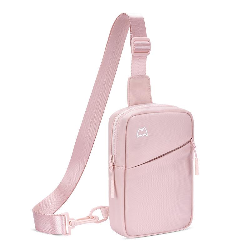 Lightweight Outdoor Sports Chest Bag Cell Phone Crossbody Pack - Light Pink