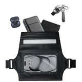 Waterproof Waist Bag For Mobile Phone And Sports - Black - Top-Down View