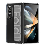 For Samsung Galaxy Z Fold4 5G Silicone Wristband Foldable Phone Case - Matte Clear - Front View