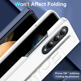 For Samsung Galaxy Z Fold4 5G Silicone Wristband Foldable Phone Case - Matte Clear - Top-Down View