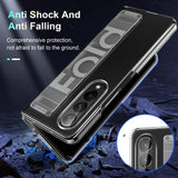 For Samsung Galaxy Z Fold4 5G Silicone Wristband Foldable Phone Case - Matte Clear - Rear View