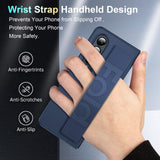 For Samsung Galaxy Z Fold4 5G Silicone Wristband Foldable Phone Case - Matte Clear - Close-Up Angle