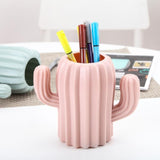 Cactus-shaped Vase Creative Desktop Pen Holder for Home Decor - Milk White - Extra Image