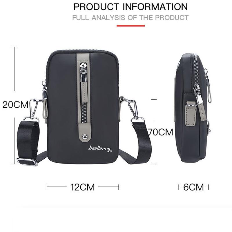 Large Capacity Men Shoulder Bag Grey