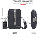 Large Capacity Men Shoulder Bag Grey - Top-Down View