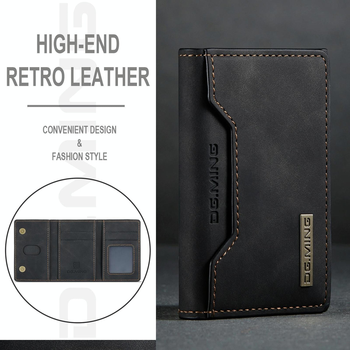 3 Fold Card Bag For Dg.Ming M2 Series Compact & Stylish - Coffee