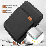 13 Inch Vertical Laptop Bag - Handheld Shoulder Crossbody - Black - Top-Down View