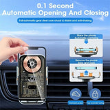 15w Fast Wireless Charger with Infrared Sensor for C10 Car Navigation - Transparent Stand - Golden - 45-Degree Angle