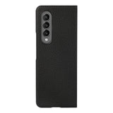 For Samsung Galaxy Z Fold4 5G Litchi Texture Case - Two Tone - Blue - Side View