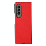 For Samsung Galaxy Z Fold4 5G Litchi Texture Case - Two Tone - Blue