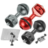 Universal 2.5cm Ball Head Clip for Action and Underwater Cameras - Titanium - Side View