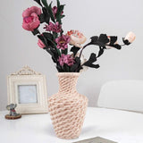Versatile Plastic Vase for Fresh and Dried Floral Arrangements - Blue - Side View