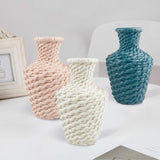 Versatile Plastic Vase for Fresh and Dried Floral Arrangements - Blue - 45-Degree Angle