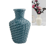 Versatile Plastic Vase for Fresh and Dried Floral Arrangements - Blue - Close-Up Angle