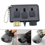 3-piece Portable Golf Groove Cleaning Brush - Black - Front View