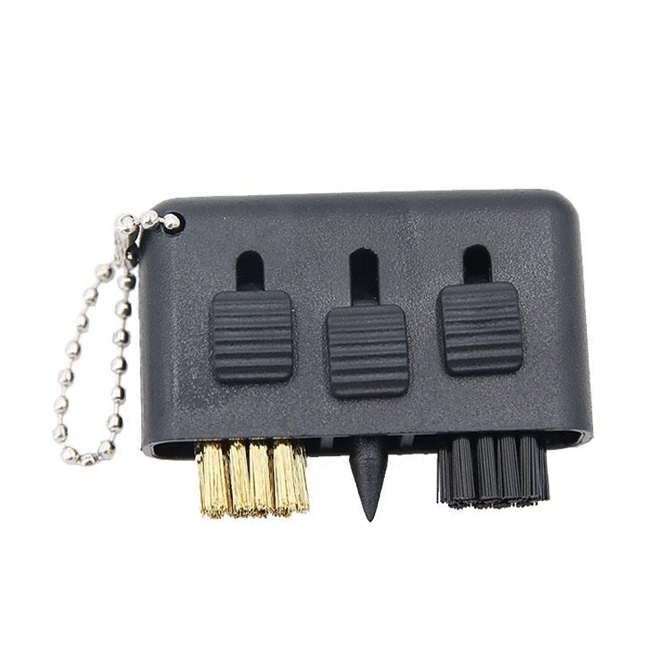 3-piece Portable Golf Groove Cleaning Brush - Black