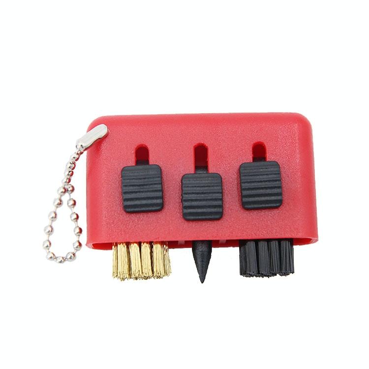 3-piece Portable Golf Groove Cleaning Brush - Black
