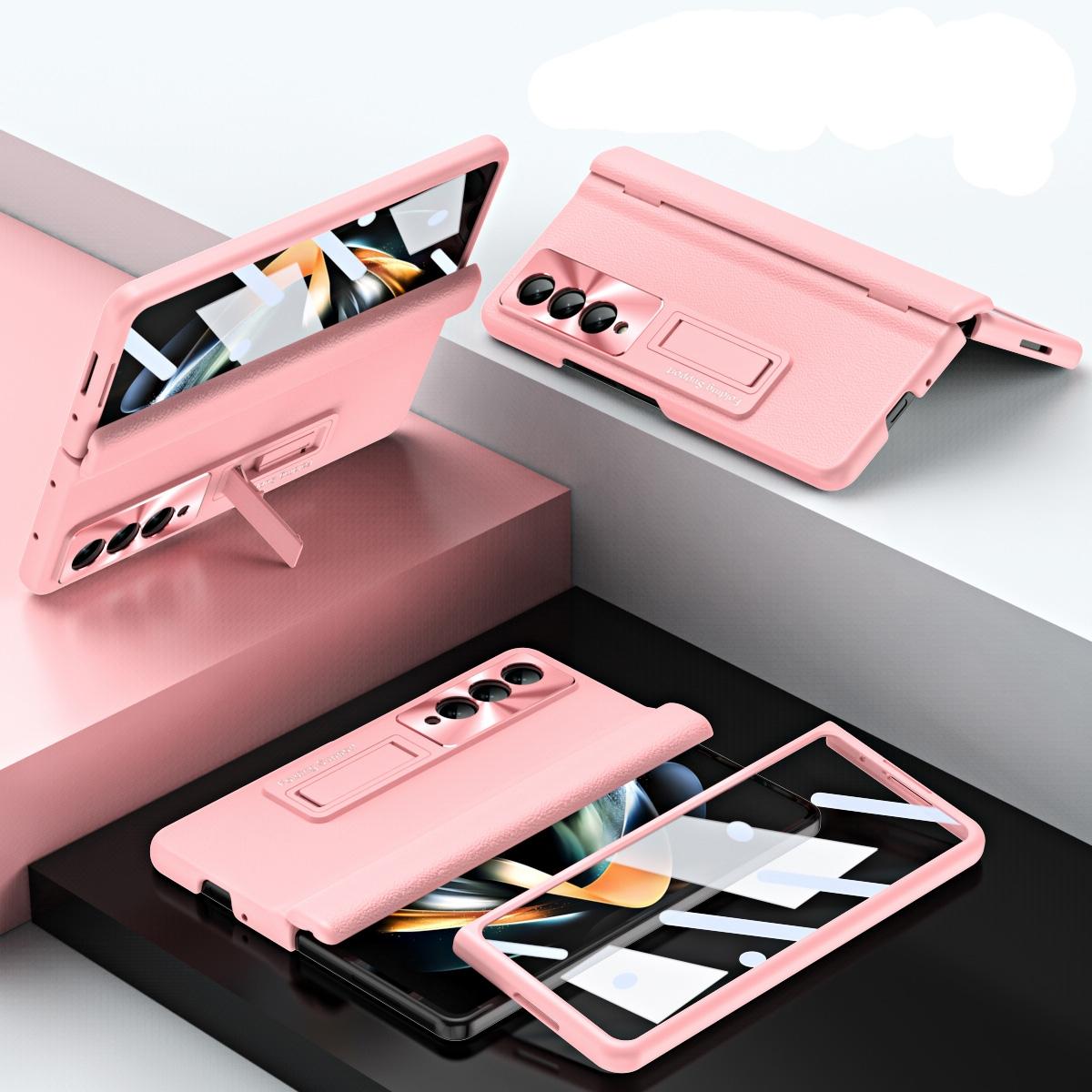 For Samsung Galaxy Z Fold4 5G Foldable Full Body Case - 360 Degree Folding - Pink