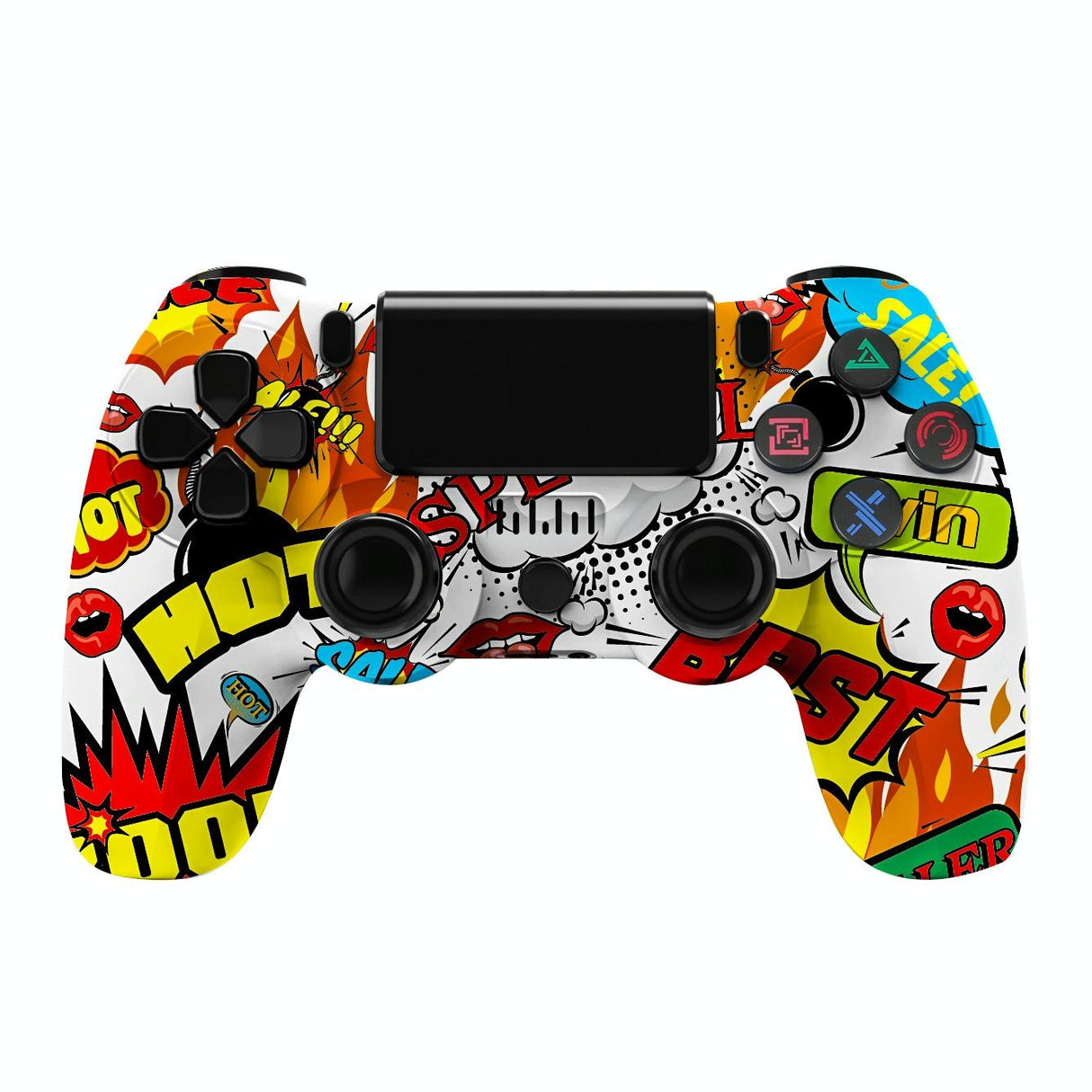 Wireless Bluetooth Game Controller for Ps4 with Dual Vibration and Light Strip - Red