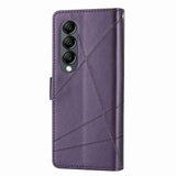 For Samsung Galaxy Z Fold4 5G Embossed Pu Leather Phone Case - Red - Top-Down View