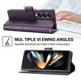 For Samsung Galaxy Z Fold4 5G Embossed Pu Leather Phone Case - Red - Close-Up Angle