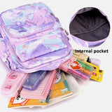 Backpack Set with Lunch Bag & Pencil Case for Kids - Black - Rear View