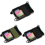 Rfid Metal Card Holder Compact Edc Wallet - Black Cloth Belt