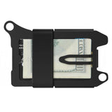 Rfid Metal Card Holder Compact Edc Wallet - Black Cloth Belt - Top-Down View