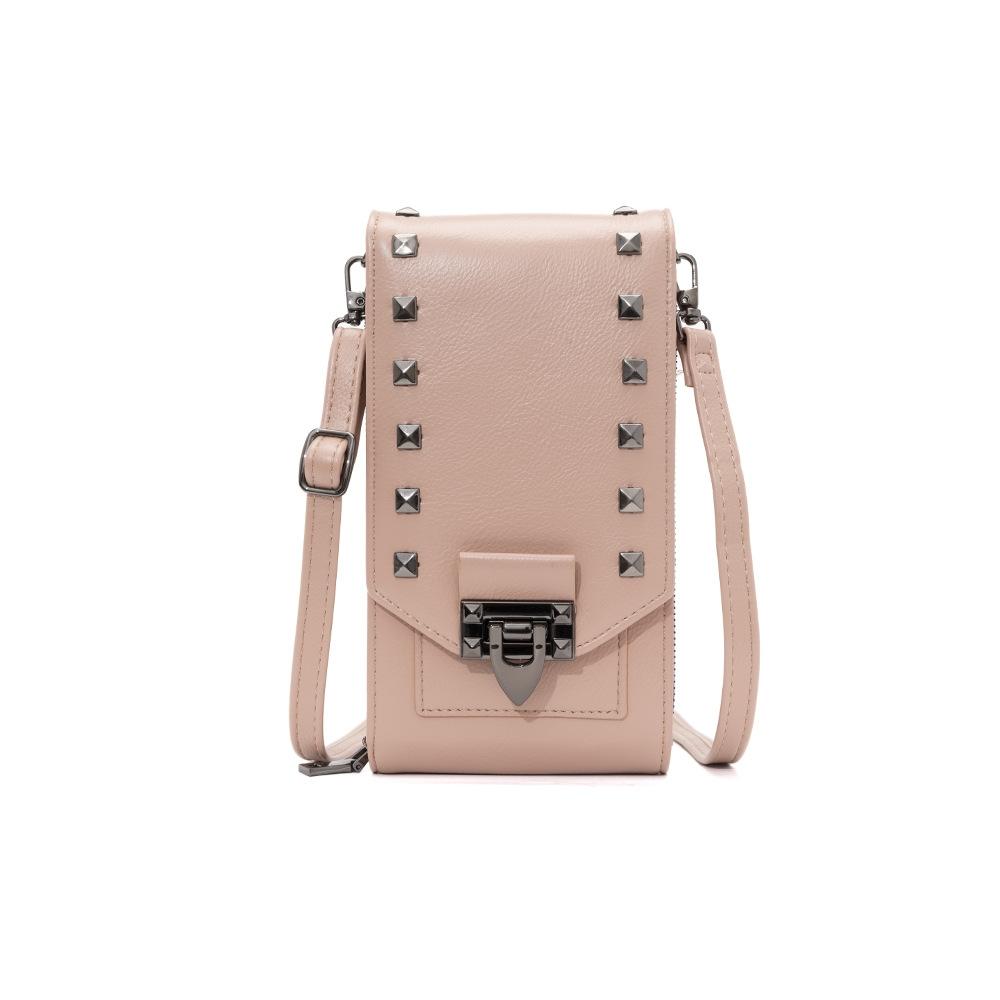 Diamond Rivet Shoulder Bag For Mobile Phones - Black